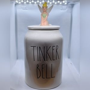 Rae Dunn Disney Princess Tinker Bell Large Canister with Topper Lid
